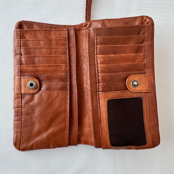 Vilenca Holland Cognac Brown Woven Leather Wallet - Super Soft! - Picture 3 of 11